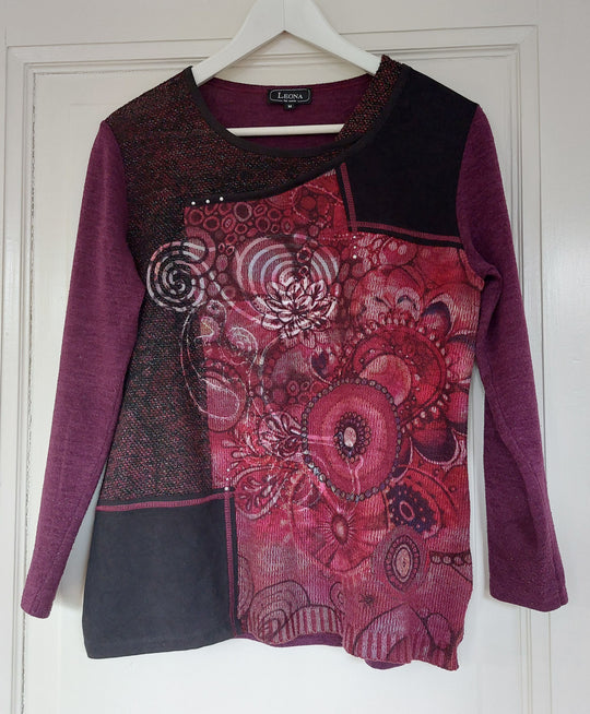 Leona per Donna, paarse opvallende trui