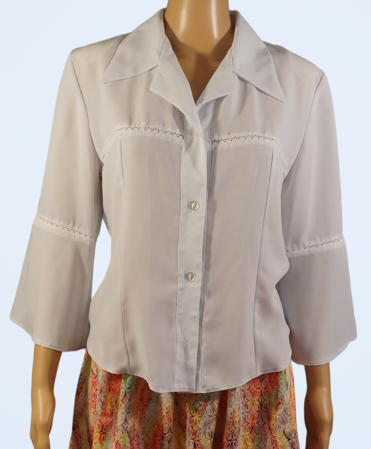 Luchtige witte vintage blouse