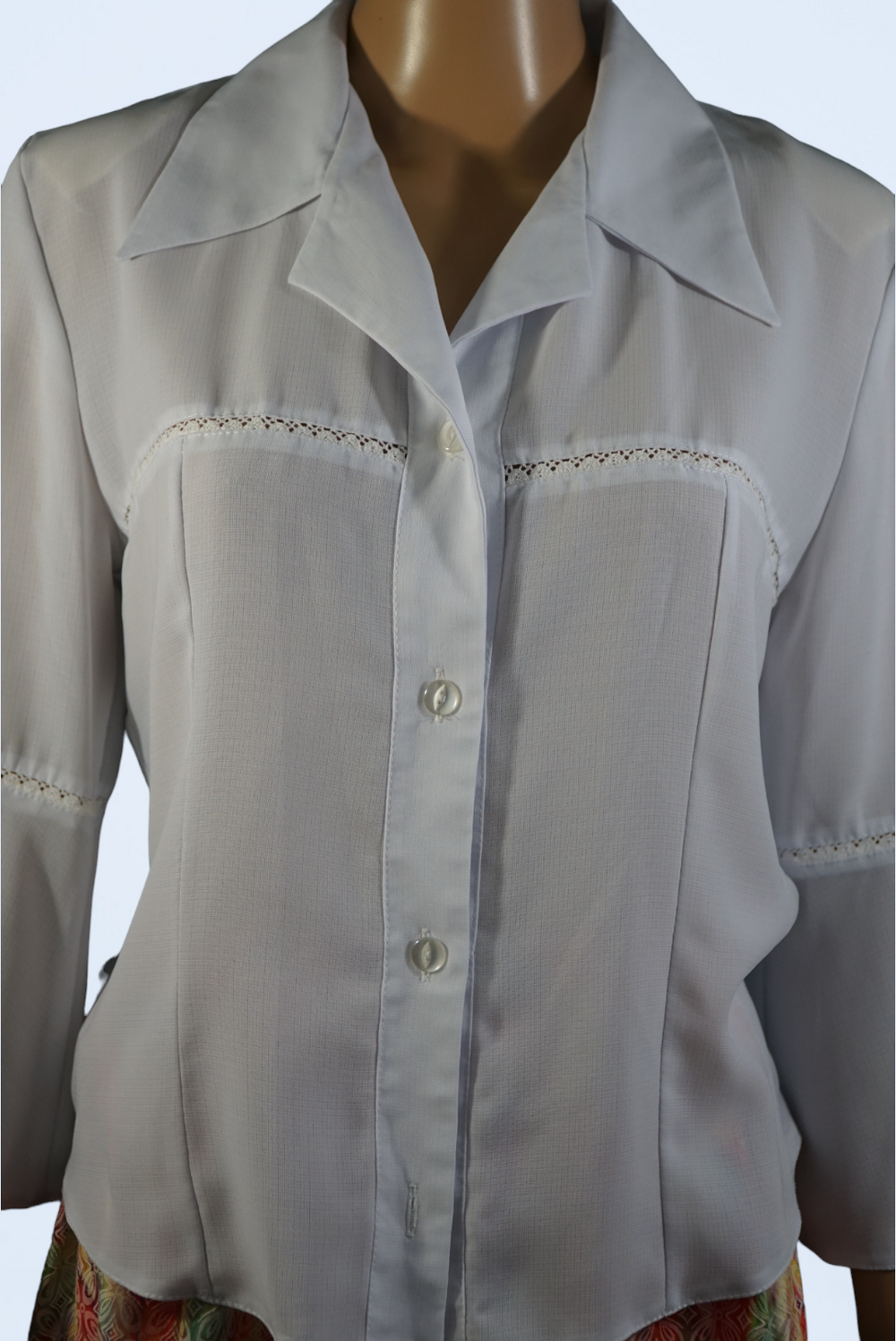 Luchtige witte vintage blouse