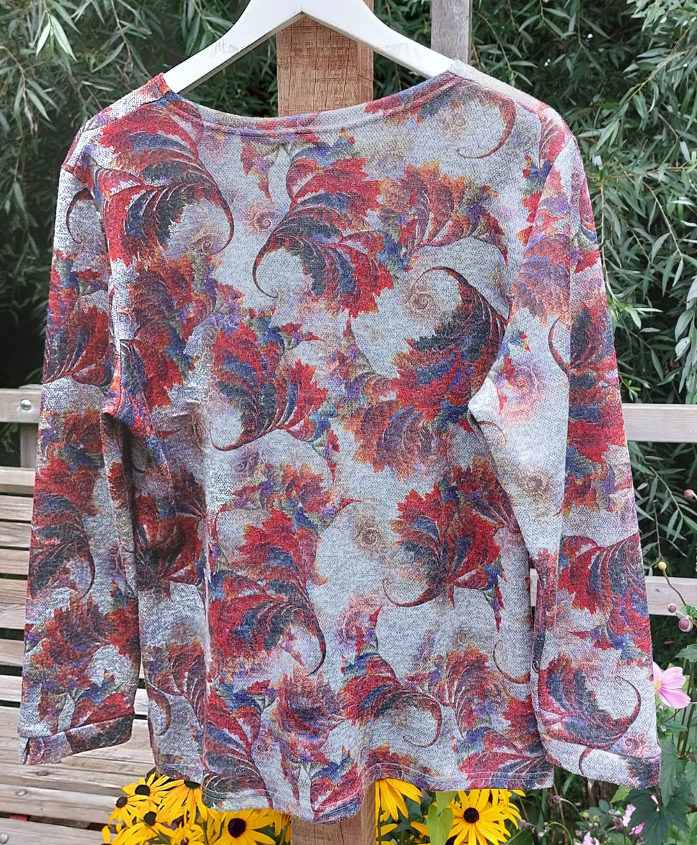 Sweater met bladerprint